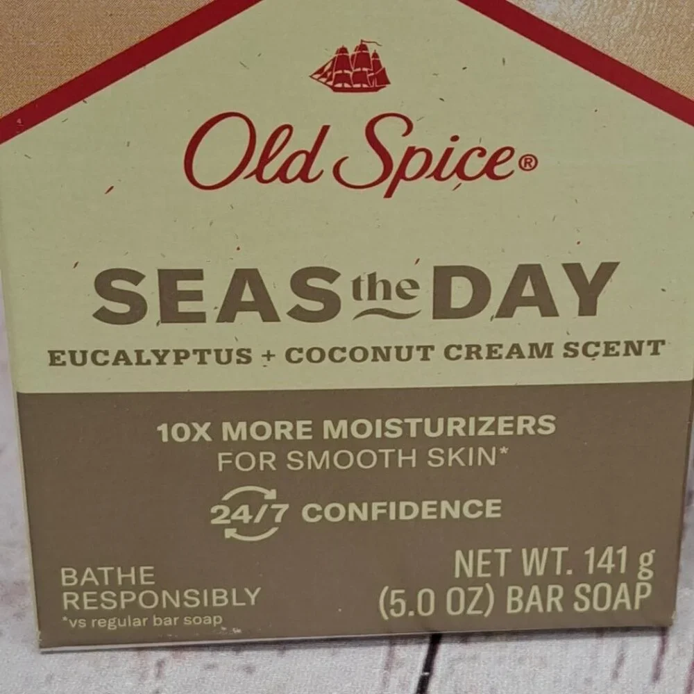 2 Old Spice Seas The Day, Eucalyptus Coconut Bar Soap 5oz Each  Discontinued